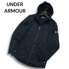 UNDER ARMOUR アンダーアーマー 秋冬 COLDGEAR★ 裏起毛 ジップ フーディー パーカー Sz.SM　メンズ 黒 トレーニング