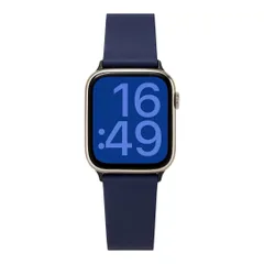Apple Watch バンド ネイビーブルー マグネット式レザーバンド 38/40/41/42mm対応 Series1〜10・SE/SE2｜上質な本革