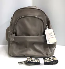 【オリタタ】 ナイロン 牛革アクセント ３ウェイリュック ＜ミニポーチ付＞コビチャ色