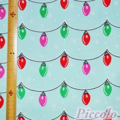 USAコットン　カットクロス　michael miller　電飾　ライトブルー　53cm×50cm（カット済）　FB-1747