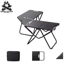 GENERIC OUTDOOR タクティカルIGTテーブル テーブル２点 連結コーナー天板１点 収納ケース付 ブラックギア パウダー塗装 連結テーブル キッチンテーブル ソロキャンプテーブル ソロキャン バタフライテーブル 送料無料のサムネイル