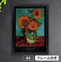 フィンセント・ファン・ゴッホ「青い背景に3本のひまわり」（1888年8