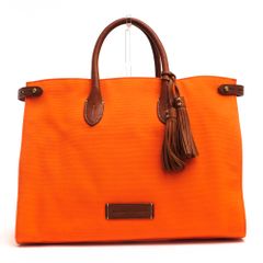 ラルフローレン／RALPH LAUREN バッグ トートバッグ 鞄 ハンドバッグ レディース 女性 女性用 コットン 綿 キャンバス レザー 革 オレンジ  WACLBAGCG410015 タッセル ユニセックス 男女兼用
