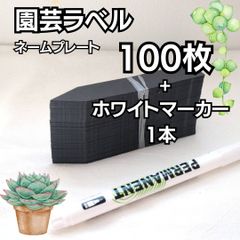 園芸ラベル ネームプレート 100枚 まとめ売り ブラック ホワイトマーカー付き 園芸用 名札 名前 ラベル 多肉植物 ガーデニング雑貨 おしゃれ  統一感　★
