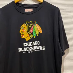 古着  XL  半袖　tシャツ  黒　ブラック　NHL アイスホッケー　Fanatics  chicago blackhawks シカゴブラックホークス