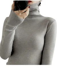 [Dep Club] 週7ハイネック ハイネックセーター レディース 薄手 タートルネック 長袖 ハイネック ニット インナー モード系 シンプル カシミヤタッチ 秋冬 冬 冬服 (JP, アルファベット, M, グレー) [グレー] [M]