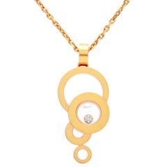 ショパール Chopard ハッピーダイヤモンド バブル ネックレス ダイヤモンド K18PG レディース【中古】