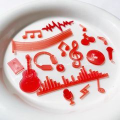 シリコンモールド　デコパーツ　トレカケース　音楽　音符　楽器　レジン