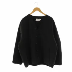 グラフペーパー Graphpaper GM223-30221 Boa Collarless Blouson ノーカラージャケット ブルゾン アルパカ混 1 ブラック /ES ■OSのサムネイル