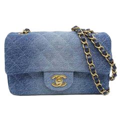 【栄】シャネル ショルダーバッグ ミニマトラッセ 20 シングルフラップ A69900 デニム/GD金具 女性 ランダム 保存袋