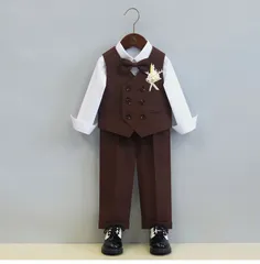 フォーマルスーツ 男の子 4点セット ベスト+パンツ+シャツ+ボウタイ+コサージュ 子供服 キッズ 入園式 入学式 卒業式 演出 冠婚葬祭