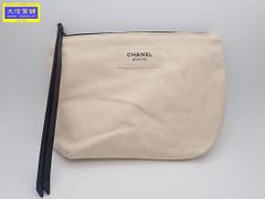 CHANEL BEAUTE シャネル コスメポーチ ミラー付き ノベルティ ベージュ 新品同様品 【送料無料】 A-8827【質屋出品】