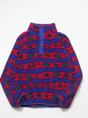 《トップス》L.L.Bean フリース 80s レッド・ブルー キッズL|ポリエステル