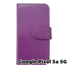 【新品未使用】 Google Pixel 5a 5G 手帳型スマホ ケース PUレザー スムースレザー (カバー色パープル) 無地 紫色 シンプル おしゃれ かわいい カード収納 携帯カバー flip2-muji-pixel5a5g-pr