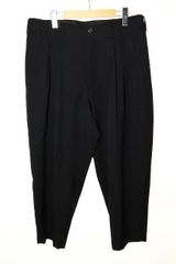 ヨウジヤマモトプールオム YOHJI YAMAMOTO POUR HOMME シワギャバ ２タック パンツ 3 HX-P17-100 スラックス ボトム ウール ブラック 【ブランド古着ベクトル】【中古】241205