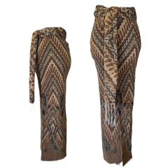 プリーツ ロング スカート ベージュ バティック バリ島 民族衣装 カマン