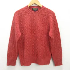 H■90s■ブルックスブラザーズ/BROOKS BROTHERS ケーブルニットセーター【40】赤系/LADIES向き■99【中古】
