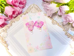 紫陽花と雨粒 パープル×ピンク ピアス イヤリング