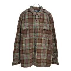 Polo by Ralph Lauren ポロ ラルフローレン フランネルシャツ チェック グレー(メンズ XL)中古 古着 U6578