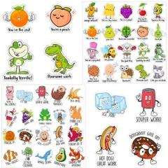 【新着商品】手帳日記 粘着性強い 先生 3D はは褒美用 防水 種類いろいろ ご褒美 可愛い 600枚セット 猫 ステッカー 英語 シール アニメ、恐竜、魚、車、小動物、果物 Zayookey 学習補助用品