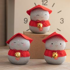 3点　ぼっちゃり福地蔵ほほえみ　置物招福置物 和の縁起物  プレゼント 贈り物 クラフトマンハウス　40-917