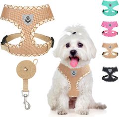 新品 BINGPET ハーネス 犬 小型犬 リード セット 胴輪 犬ハーネス メッシュ 犬用ハーネス 通気性 抜けない 耐久性 老犬介護 散歩用 夜間反射材 負担ない 軽量 簡単着脱 調節可能 人気 ペット用品 おしゃれ 小型犬用ハーネス 小型犬ハーネス 可愛