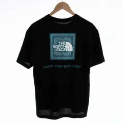 ザノースフェイス THE NORTH FACE バンダナスクエアロゴティー Bandana SQUARE Logo TEE ショートスリーブ Tシャツ 半袖 ペイズリー柄 M 紺 ネイビー NT32349 /ZS