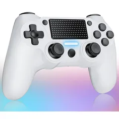 P4 コントローラー ワイヤレスコントローラー 無線 Bluetooth接続 1000mAh 遅延なし 二重振動 ジャイロセンサー機能 重力感応 高耐久ボタン ゲームパット ヘッドフォンジャック付き P4/P3/PC対応 日本語取扱説明書… 1