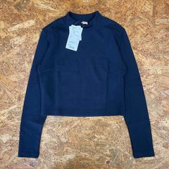 新品 未使用 ROSE BUD ストレッチニット ハイネック カットソー FREE SIZE 長袖 ネイビー トップス ローズバッド トップス Ladies レディース