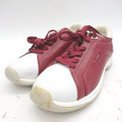 ◇ ELLESSE エレッセ シンプル カジュアル スニーカー サイズ24.0 ホワイト レッド レディース E  【1404020017182】