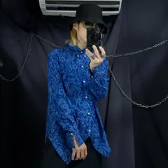 90s Gloria Botanical Graphic Deformed Details Rayon L/S B/D Shirts 90年代 ボタニカル 総柄 グラフィック 変則ディティール レーヨン 長袖 ボタンダウンシャツ