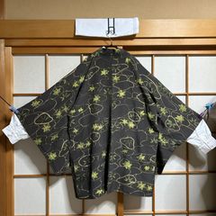 羽織のみ価格｜メンズ　着物　羽織　和風　和モダン　ビッグサイズ　ビッグシルエット  上着 インナー別売り　かっこいい　カジュアル着物　和洋折衷　和モード　和洋ミックスコーデ　グリーン系