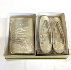 和装　プリーツデザイン　クラッチバッグ　草履セット  A5-2-5