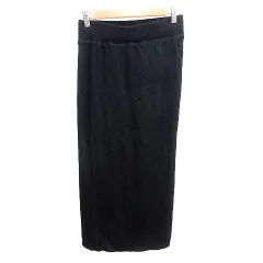 ローリーズファーム LOWRYS FARM タイトスカート ロング ニット リブ M 黒 ブラック /AU