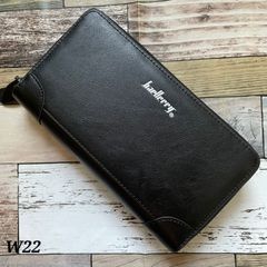 【 新品 送料無料 】W22 長財布 メンズ  人気 多機能 財布 ミニ バッグ 黒 ブラック