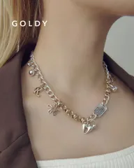 GOLDY ゴールディ ミックス チャーム IDプレート ネックレス アクセサリー 3250501