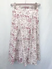 ◇ ⊂ allamanda アラマンダ 総柄 膝下丈 フレア スカート サイズ38 ピンクベージュ系 レディース E  【1506250013559】