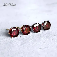 ✴︎つけっぱなしOK✴︎ モザンビーク産 ピンクパープルガーネット 大粒 ピアス 6mm 宝石質AAA 316 サージカルステンレス 両耳用 金属アレルギー対策 スタッド
