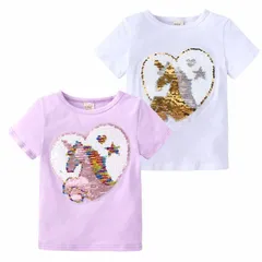 半袖 子供用Tシャツ ジュニア キッズ 子供用Tシャツ ベビー トップス 子ども服 ラウンドネック 丸首 スパンコール ウェッジスリーブ#angel130227
