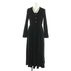 ココディール COCO DEAL 23SS セットアップ 2点セット コールテンコンパクトカーディガン 長袖 クロップド丈 × キャミワンピース ロング マキシ丈 ノースリーブ 1 黒 ブラック /MI ■OS