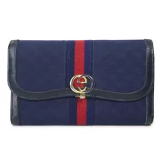 OLD Gucci　ジャガード財布（紺GG） (GH-264N)