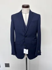 最終値下新品未使用　スーツセレクト　リバーシブルジレ　 3ピーススーツ　ネイビー無地　スリムタイプ　サイズ5A