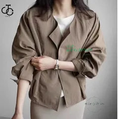 ジャケット ノーカラージャケット カーディガン レディース 羽織り ライトアウター 無地大人 ラウンドネック 軽アウター 長袖 トップス 春夏秋 ant4y397629