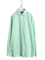 【お得なクーポン配布中!】 00s ポロ ラルフローレン ストライプ 長袖 シャツ メンズ L / 古着 オールド コットン 長袖シャツ ワイシャツ ポニー無し マチ付き Yシャツ