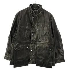 MAISON SPECIAL メゾンスペシャル 23AW Hand Rub-Off Buffalo Leather Prime-Over Hunting Stand Blouson レザージャケット D.BLK 0 11232211211のサムネイル
