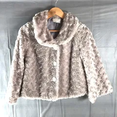 エマジェームス EMMA JAMES コート ショート丈 ファー 丸ボタン 裏地付き グレー 9ARサイズ 2025052600075