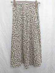 ◇ ADAM ET ROPE' アダムエロペ 豹柄 レオパード 膝下丈 フレア スカート サイズF ベージュ ブラック レディース P  【1407260034803】