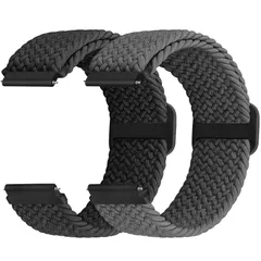 [Acortjl] 編組ソロループ弾性ストラップ 18mm 20mm 22mmクイックリリース時計バンドナイロン時計ストラップ Samsung Galaxy/Garmin/Fossil/Amazfit/Huawei 時計ナイロン伸縮性交換ストラップ女性男性