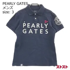 PEARLY GATES 半袖ポロシャツ 30周年モデル ネイビー メンズ-