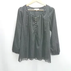 ◇ Φ◎●未使用●Θ MICHEL KLEIN シアー ドット 長袖 ブラウス シャツ カットソー サイズ 38 ブラック系 レディース E  【1502030049145】